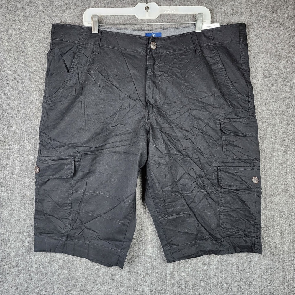 George Cargo Shorts Mens 42 Black Bowery Messenger Stretch Below The Knee NWT